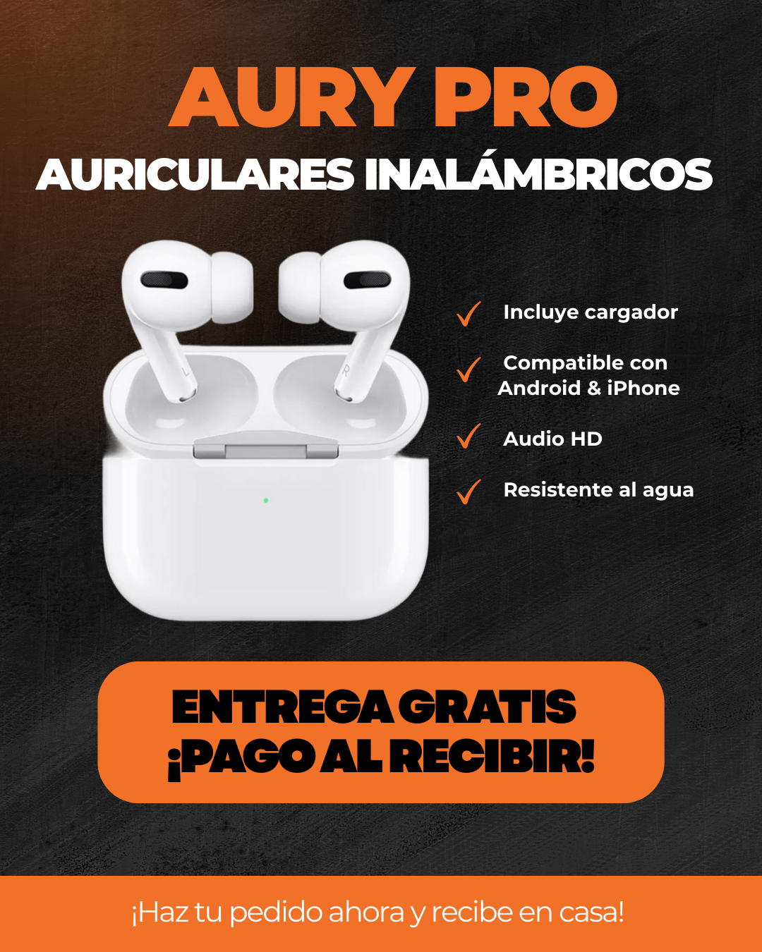 Aury Pro – Auriculares Inalámbricos Premium con Sonido Estéreo HD y Conexión Automática